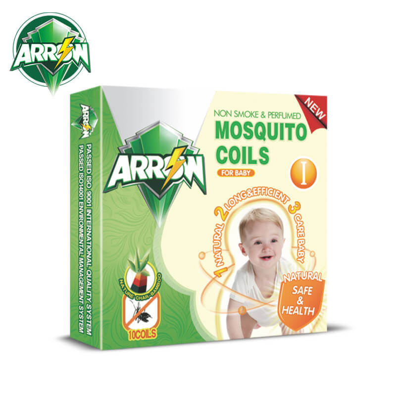 Non-Smoke & Perfumed Mosquito Coils Natural Safe & Health For Baby & Kids ARROW